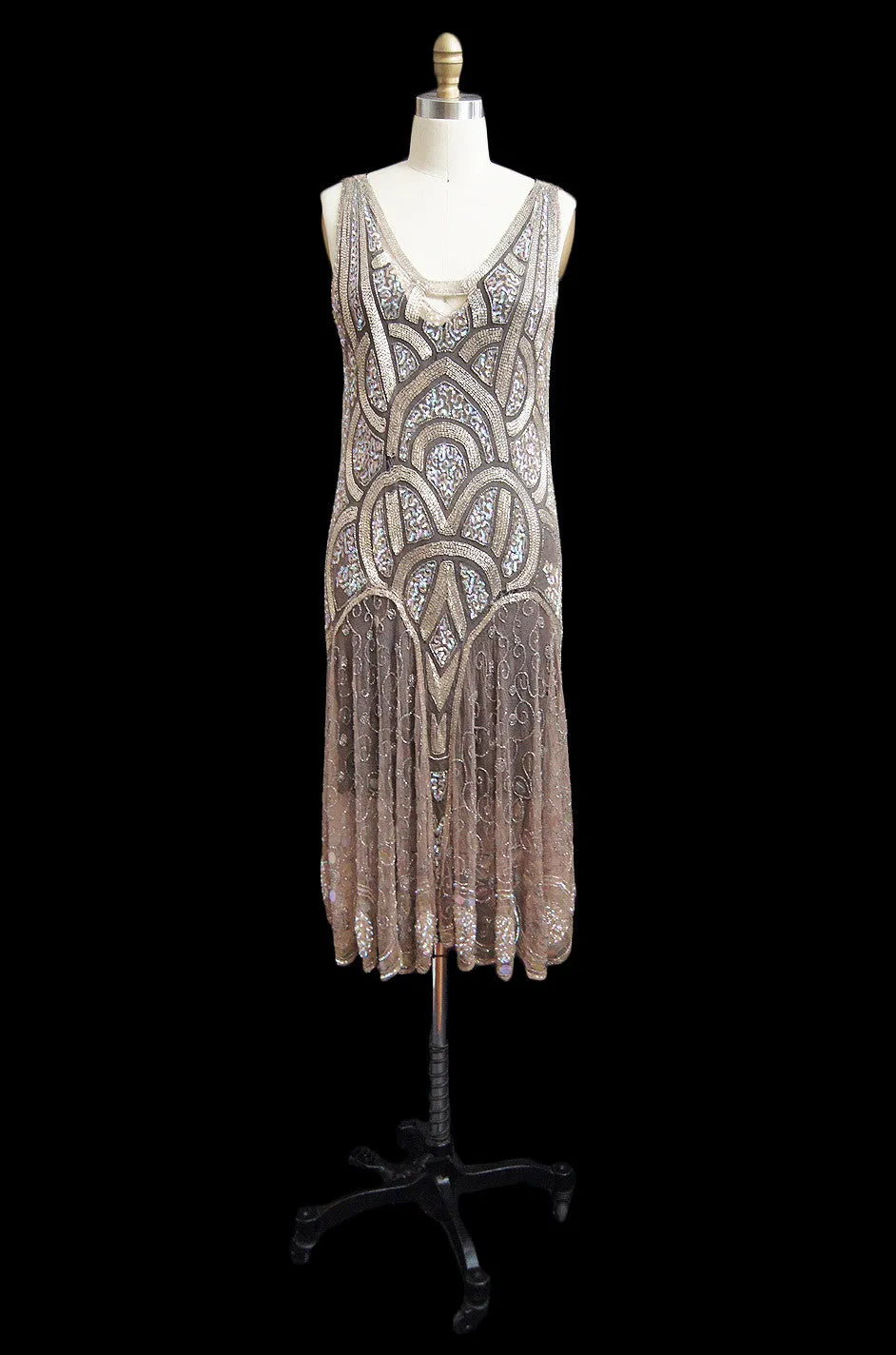 1920s Bead & Sequin Rose Gold Flapper