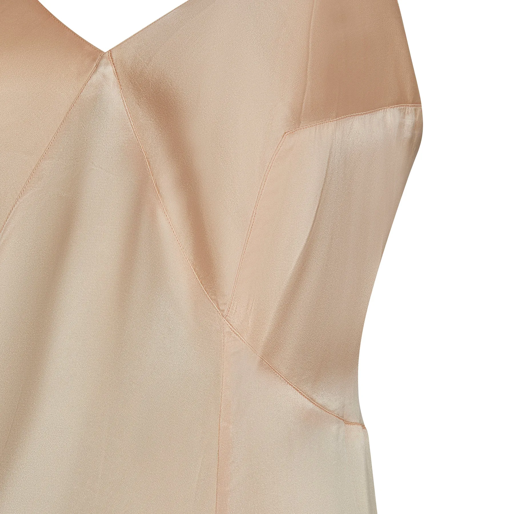 1950s Peach Satin Slip Dress