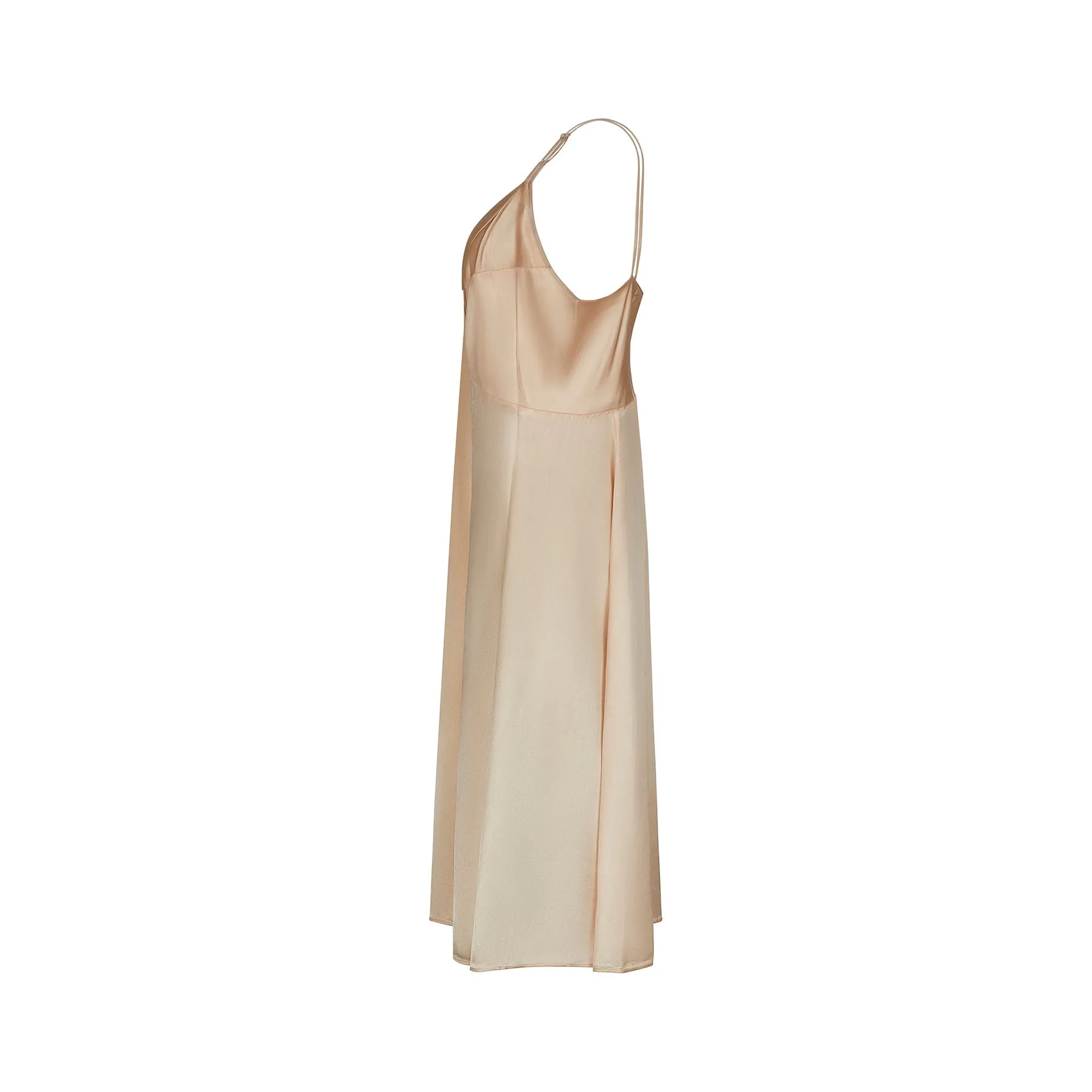 1950s Peach Satin Slip Dress