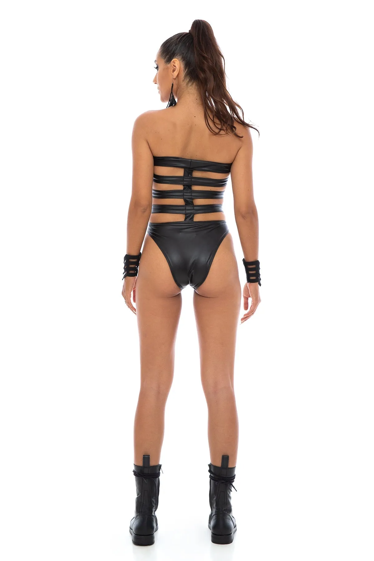 5D x Stellar Dust V Cage One Piece - faux leather