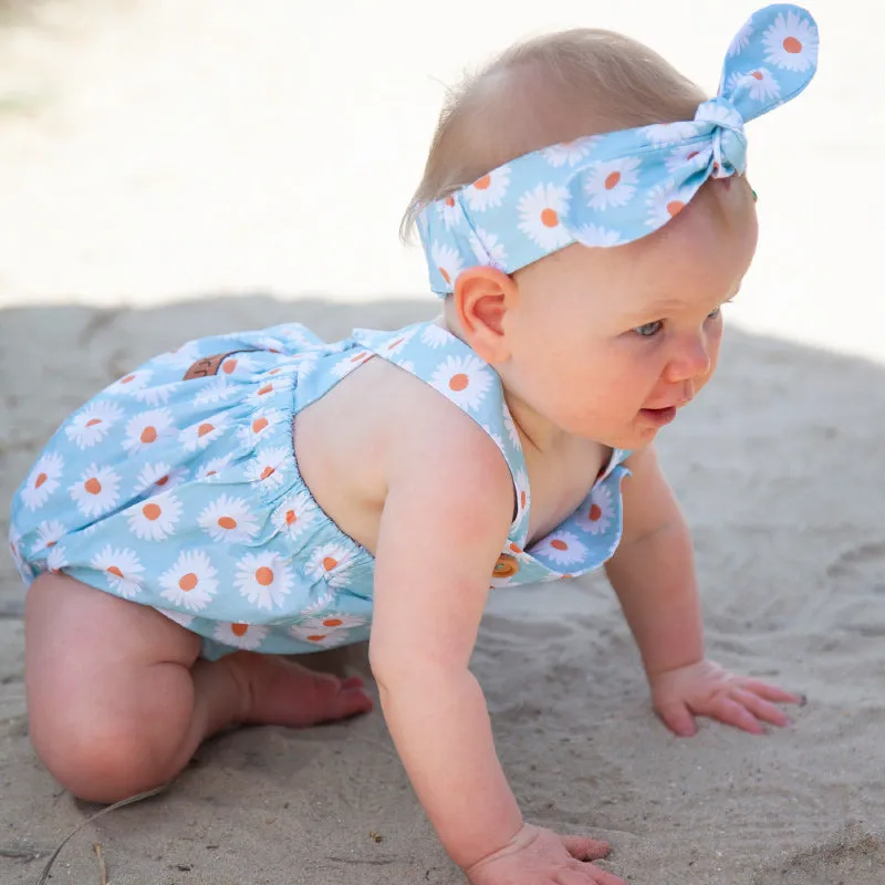 Acorn Romper - Daisy Turquoise