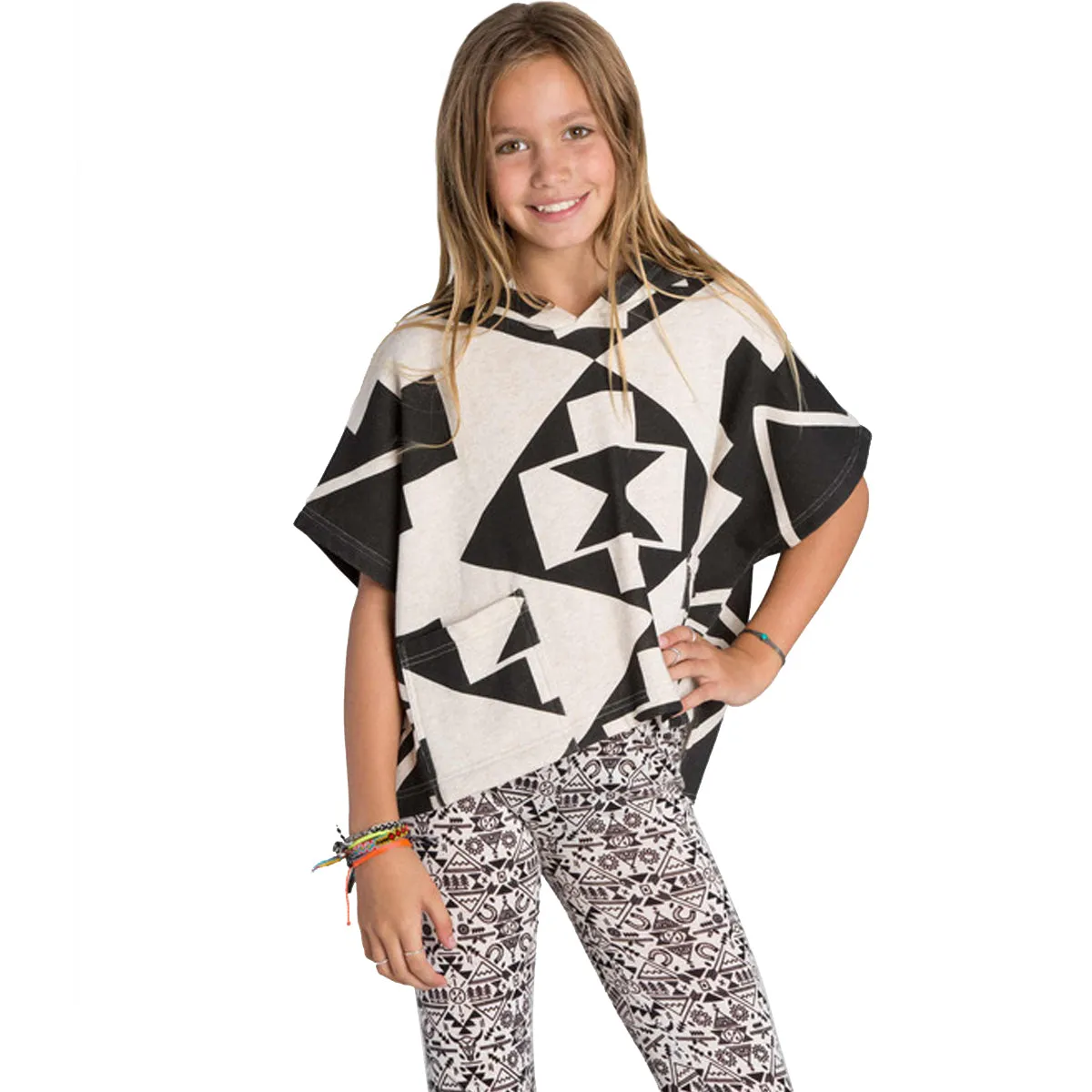 Billabong Sundown Poncho Hooded Youth Girls Top Shirts (Brand New)