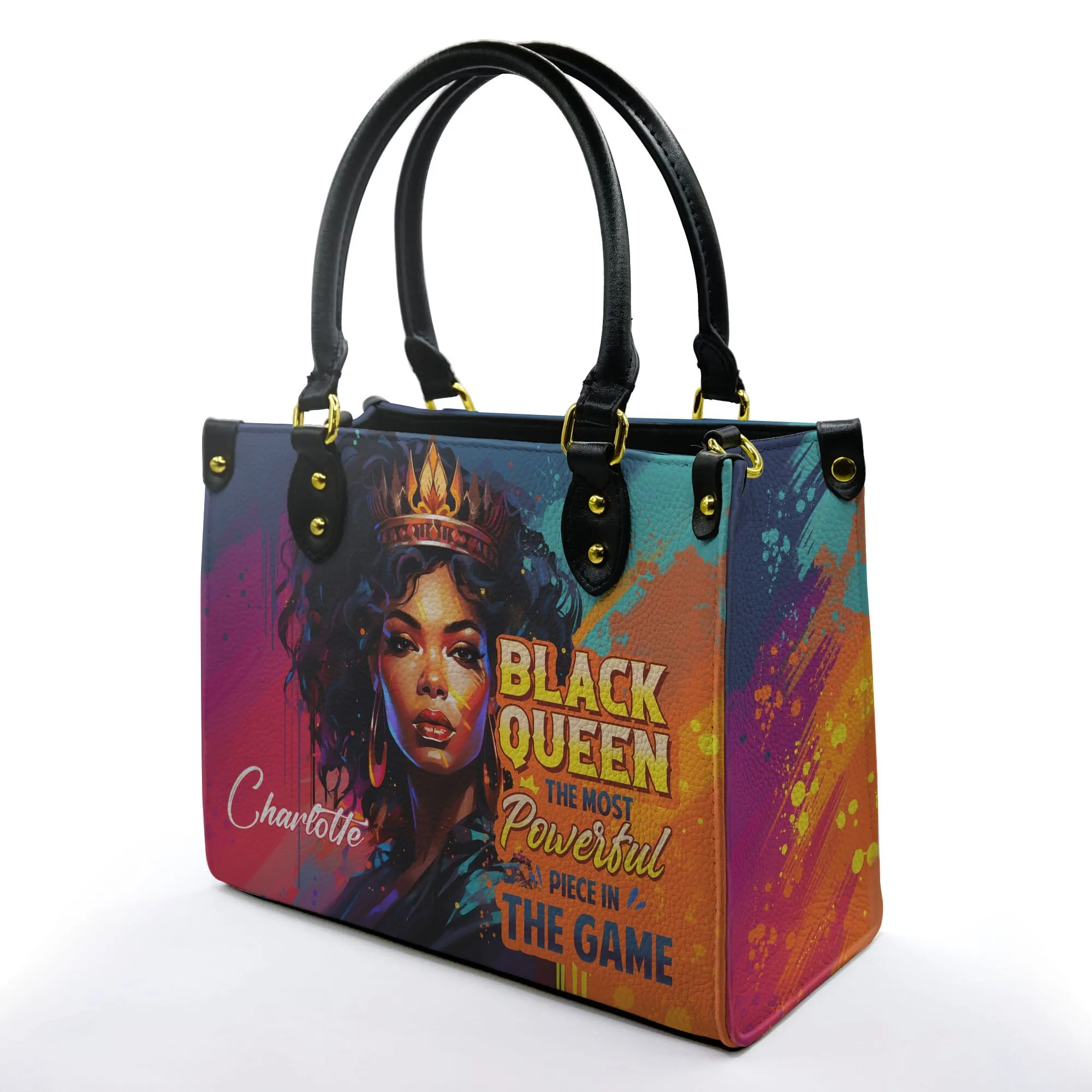 Black Queen The Most Powerful Piece In The Game Leather Handbag