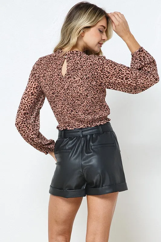 Black Vegan Leather Shorts