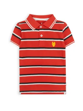 BOY'S RED STRIPER POLO SHIRT