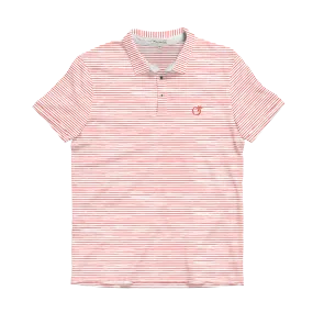 Coral & White Heathered Azalea Performance Polo