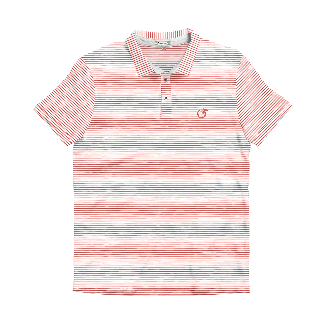 Coral & White Heathered Azalea Performance Polo