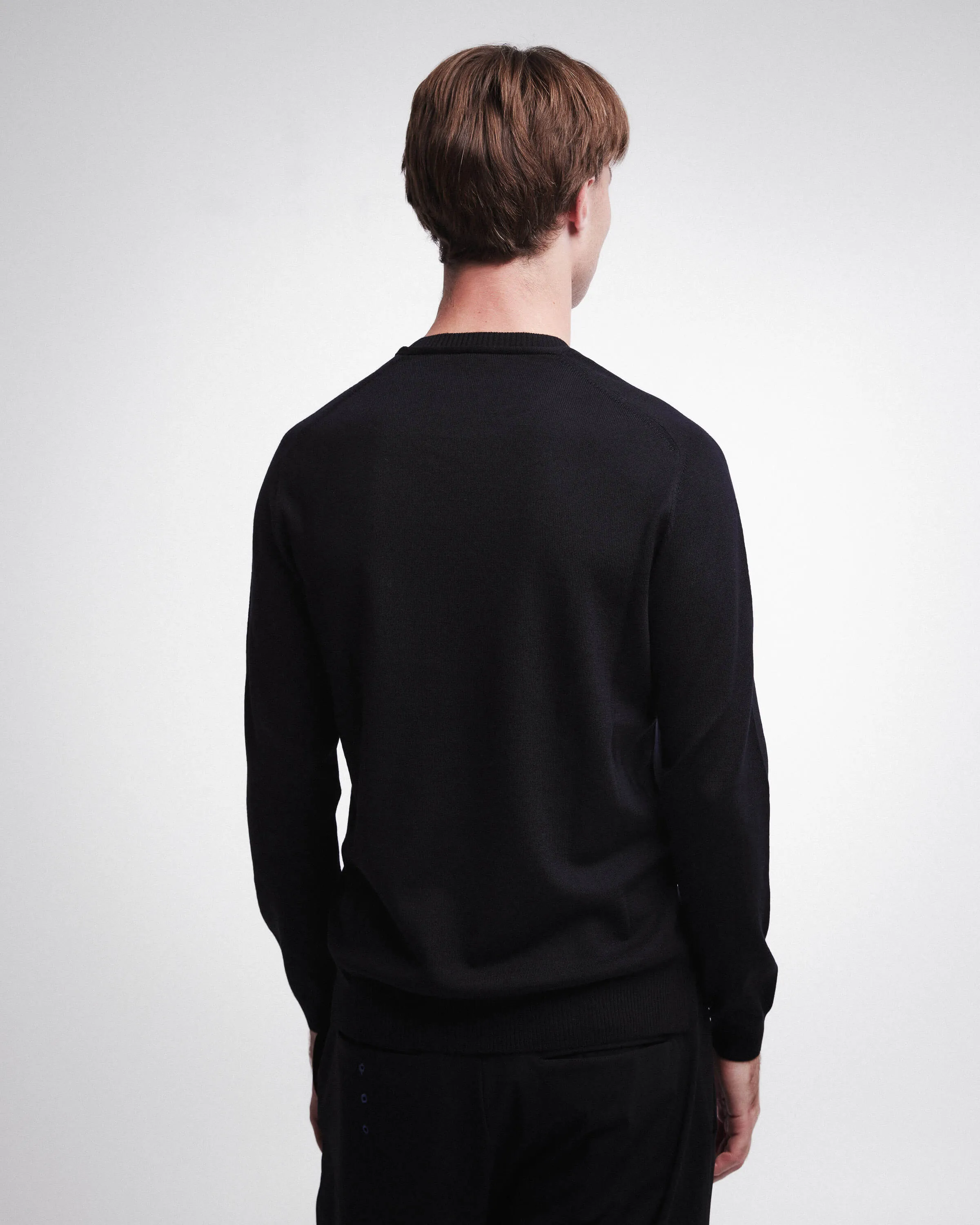 Crewneck Wool Sweater Black PMG01100