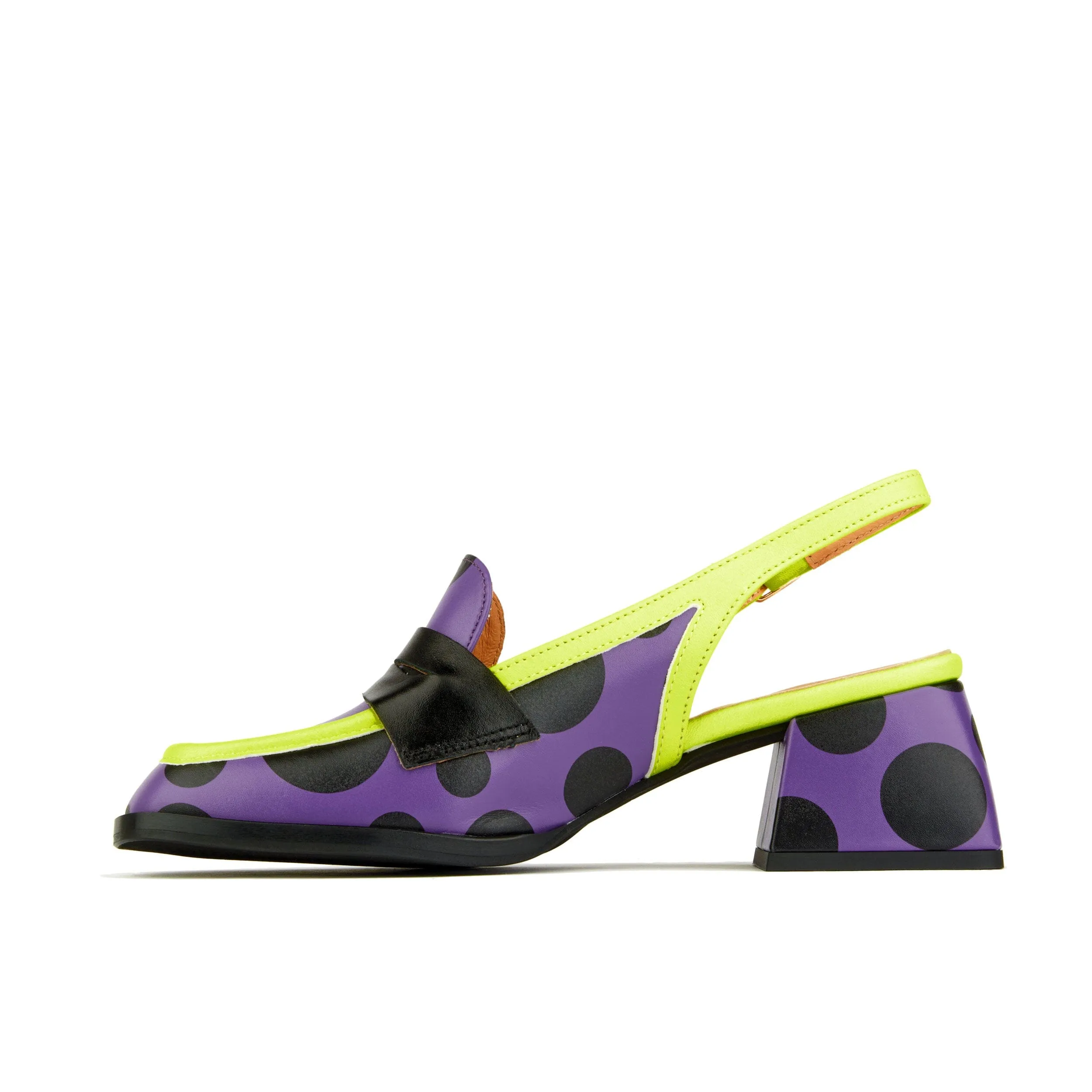 Diana High - Black & Purple Polka Dot