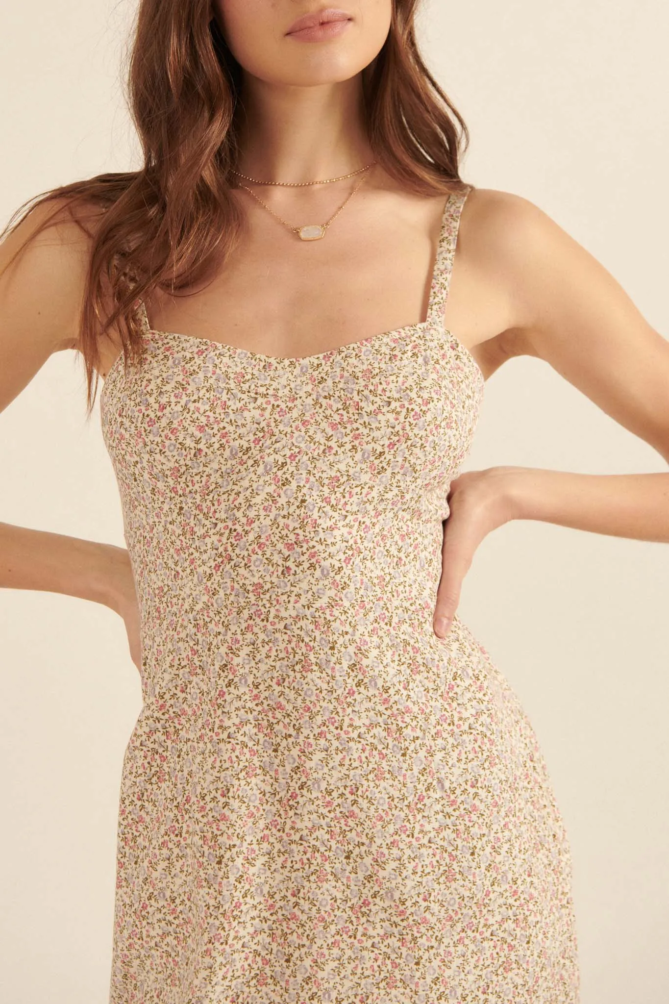 Dream Girl Floral-Print Mini Slip Dress