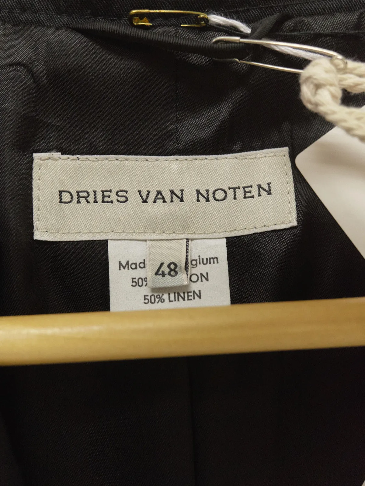 Dries Van Noten 2010 black cotton linen 3 button blazer - size 48 / S-M