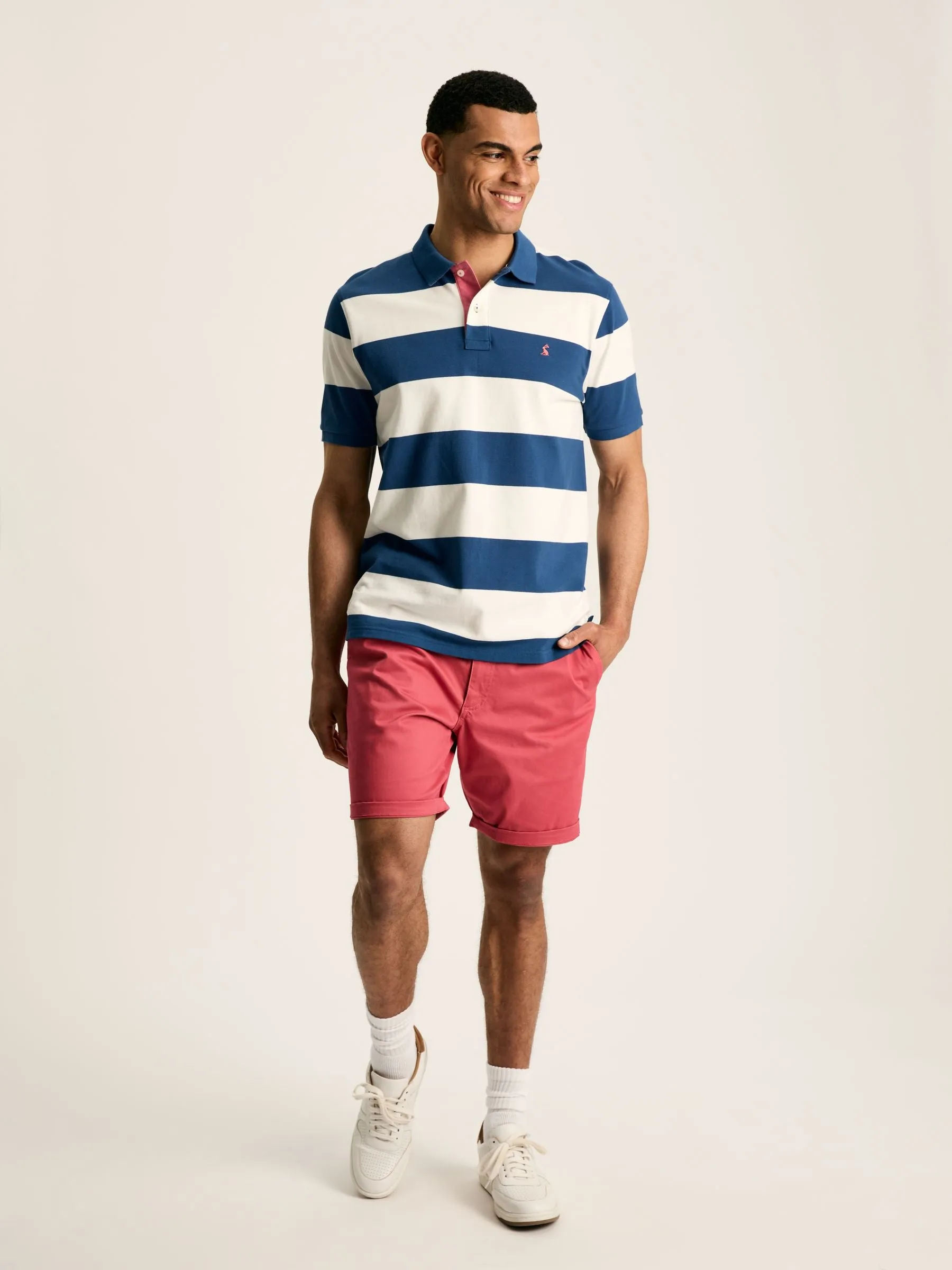 Filbert Blue/White Regular Fit Striped Polo Shirt