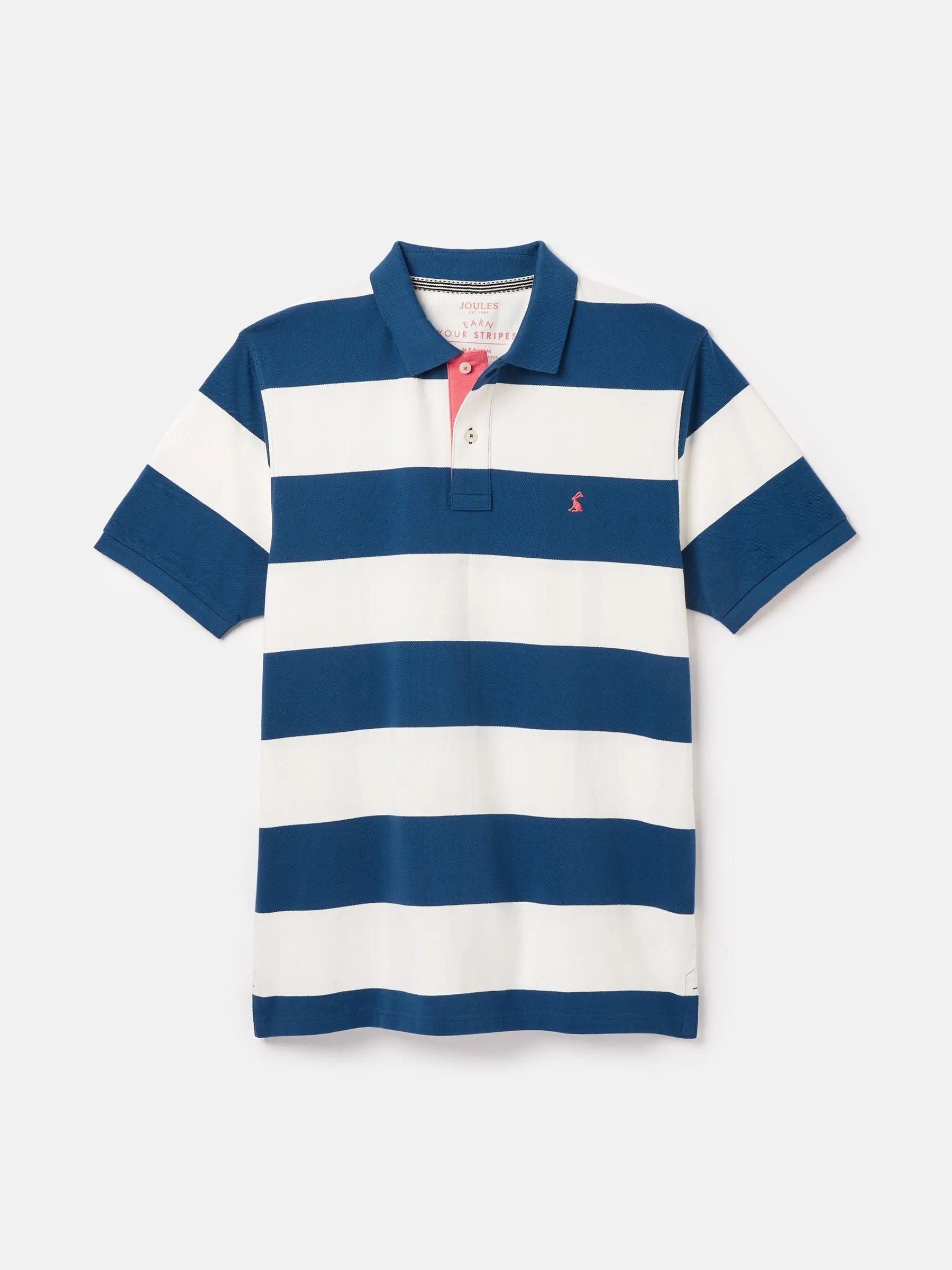 Filbert Blue/White Regular Fit Striped Polo Shirt