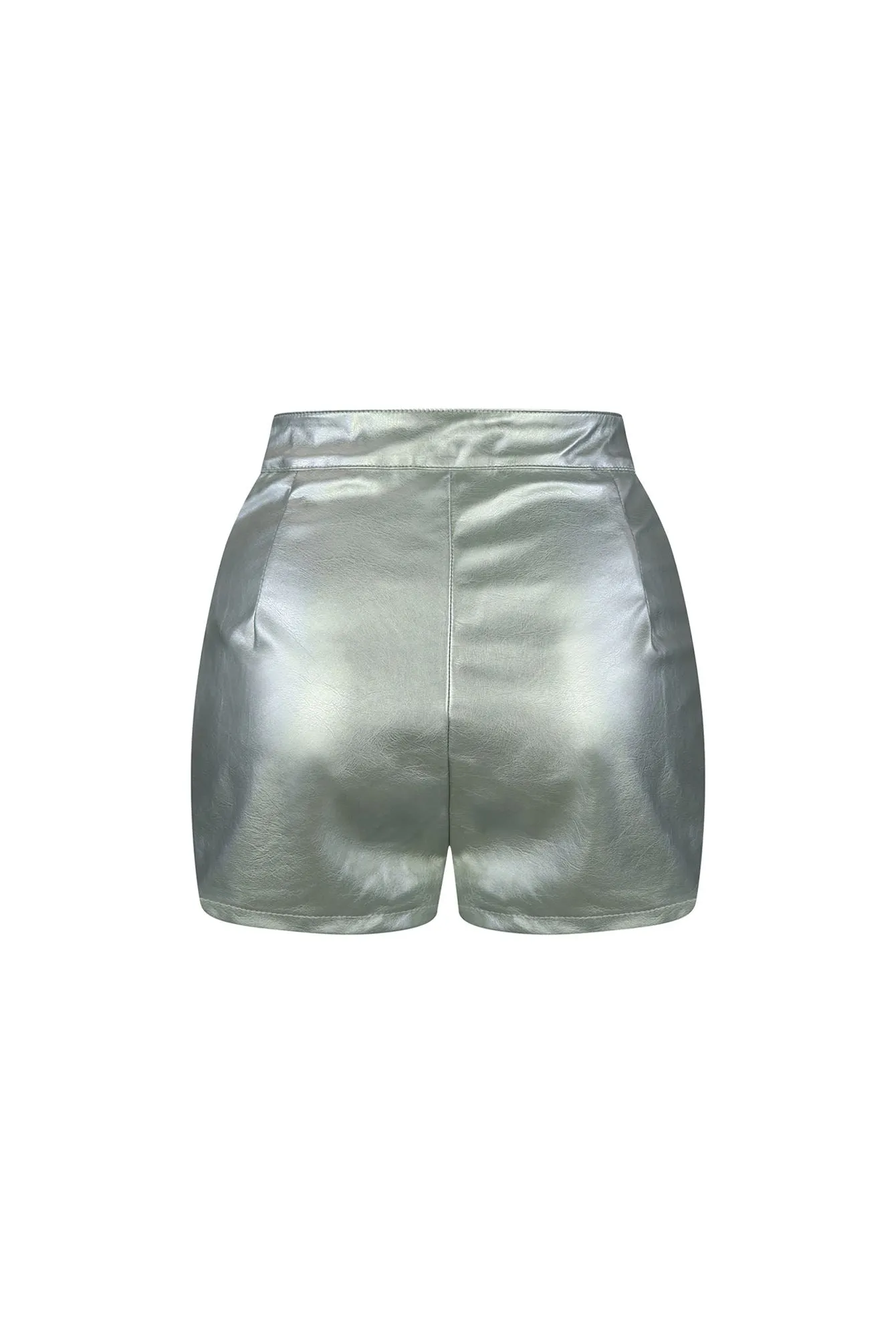 Galactic High Waist Silver Shorts