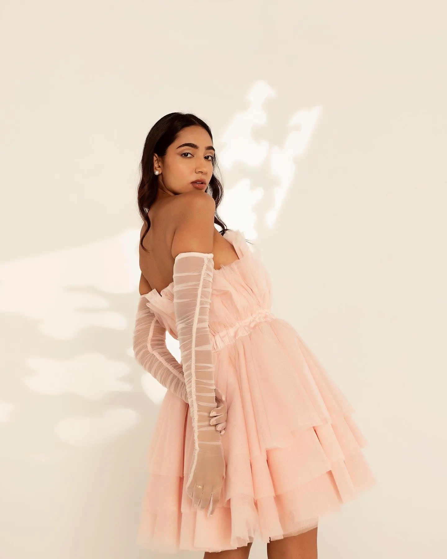 Genevieve Baby Pink Tulle Mini Dress