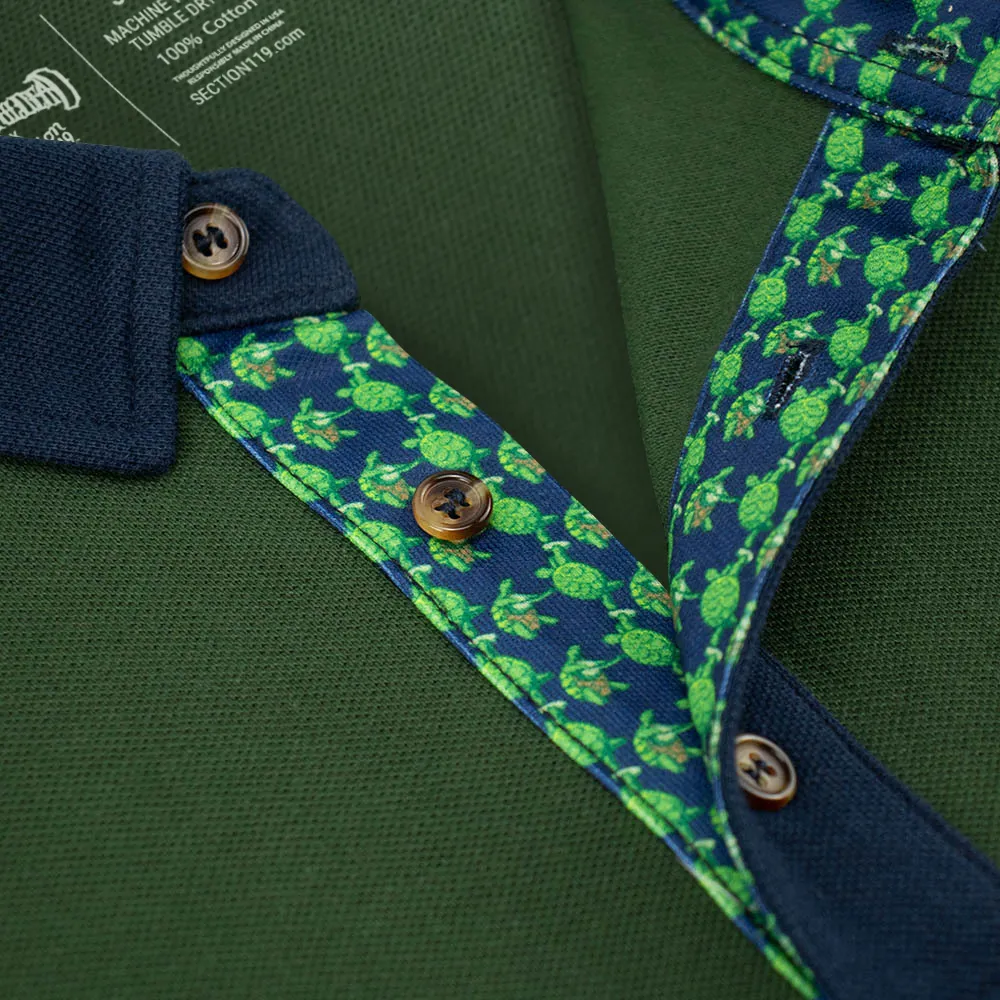 Grateful Dead |  Pique Polo | Green with Turtles