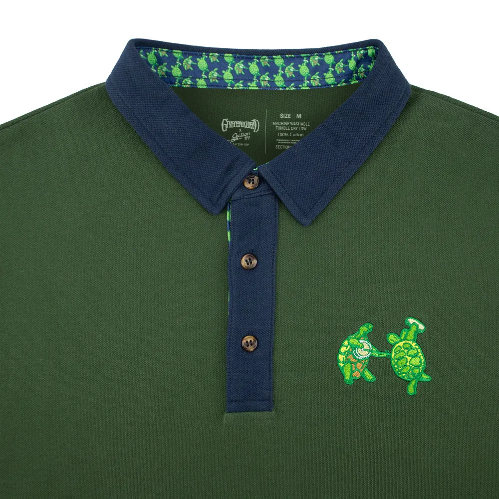 Grateful Dead |  Pique Polo | Green with Turtles