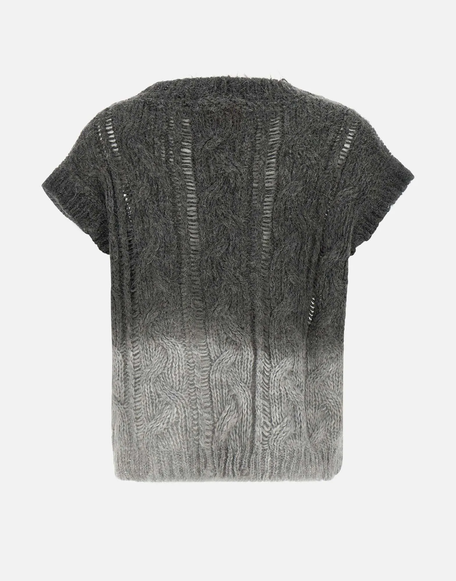 Grey Mohair Blend Gilet Sleeveless