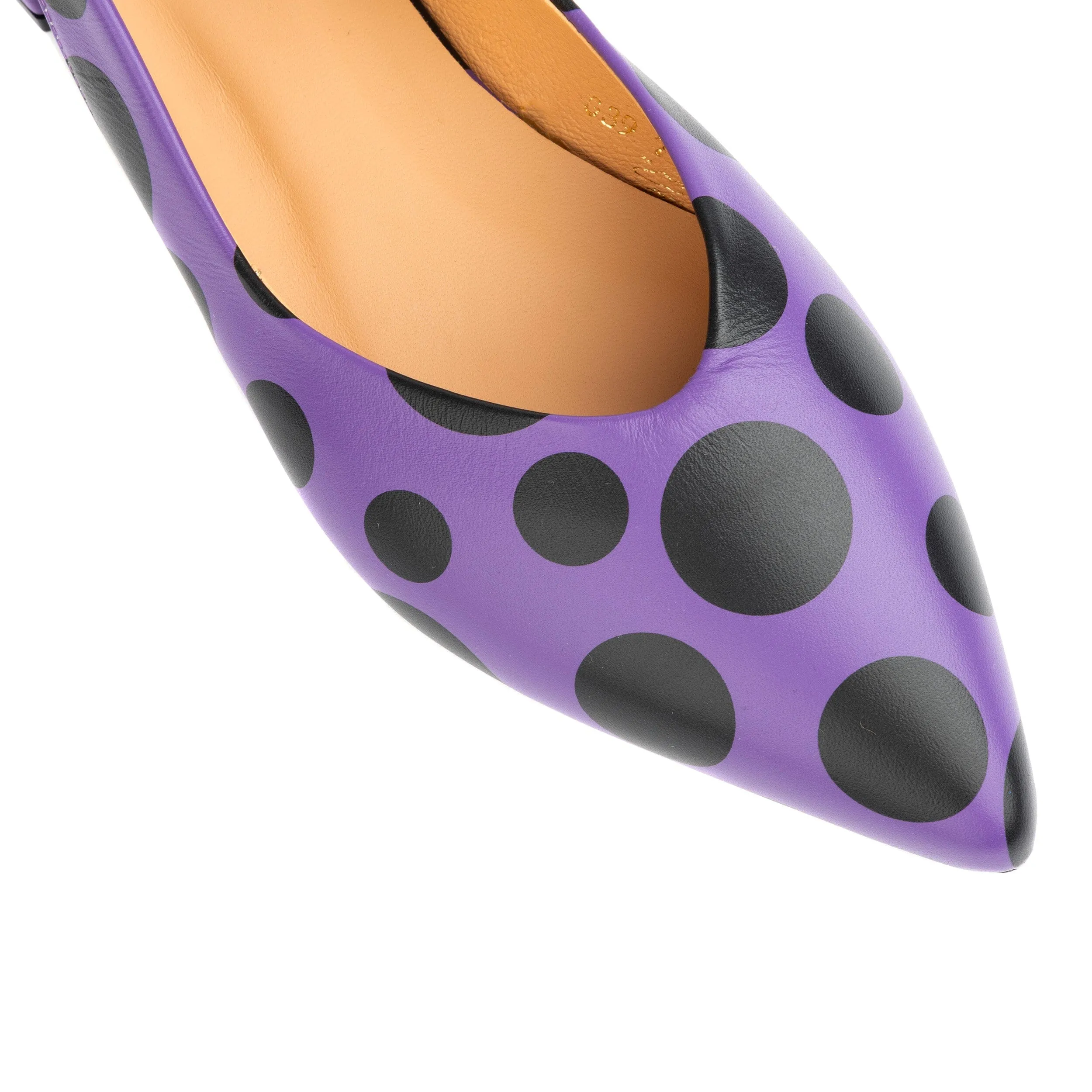 Holly - Black & Purple Polka Dot - Womens Designer Sandals