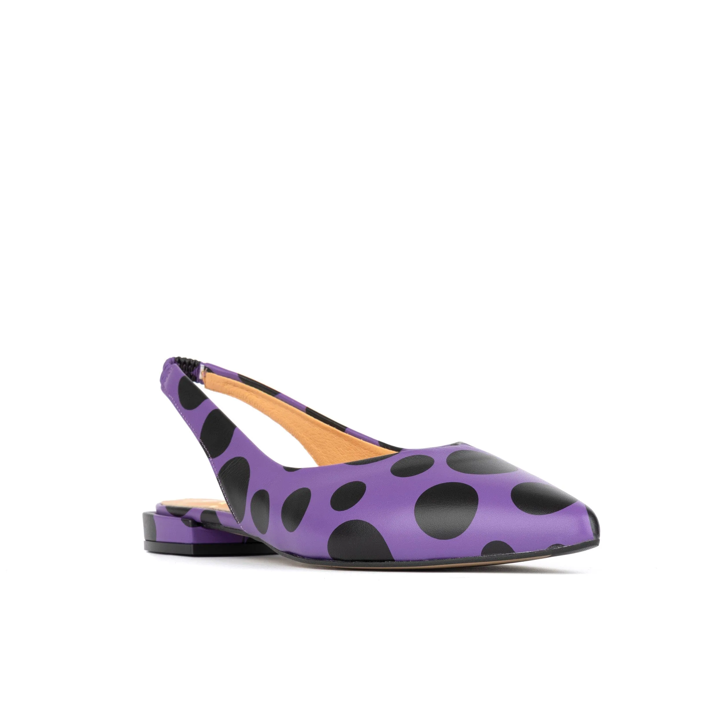 Holly - Black & Purple Polka Dot - Womens Designer Sandals