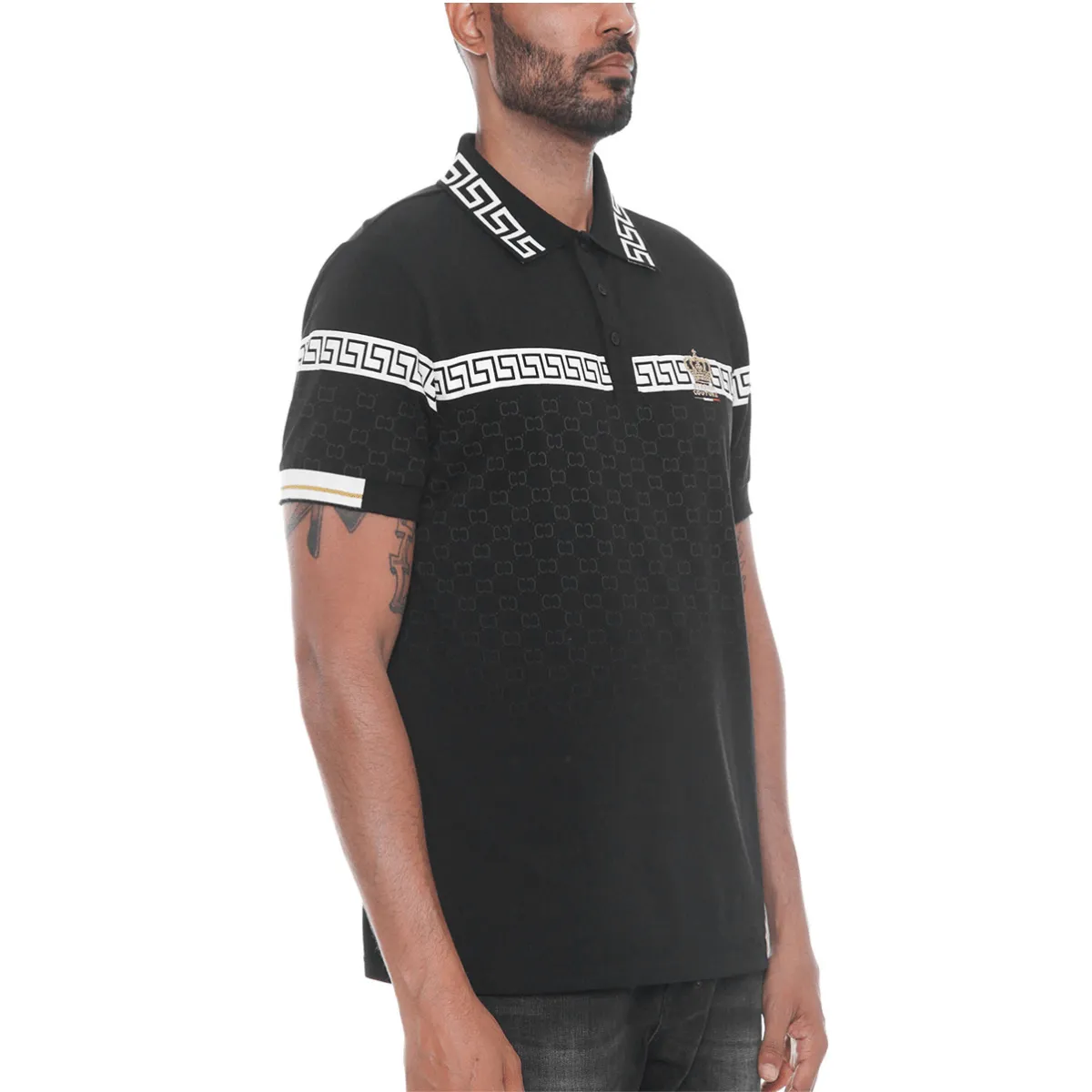 Italian Print Black Polo