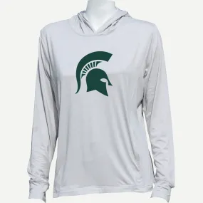 Ladies Blacks Beach Hoodie MSU - Steel Heather