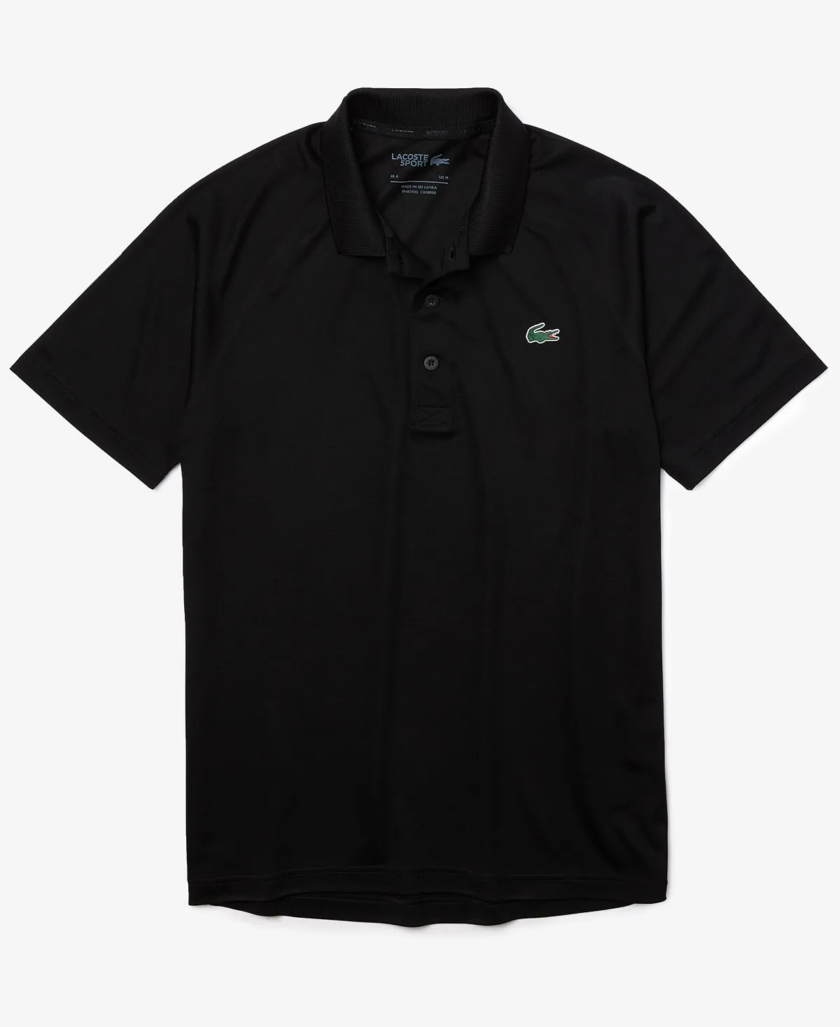 Men's breathable anti-run polo shirt sport interlock Lacoste, black