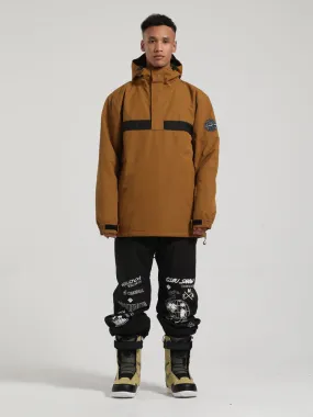 Men's Brown Pullover Ski Suit