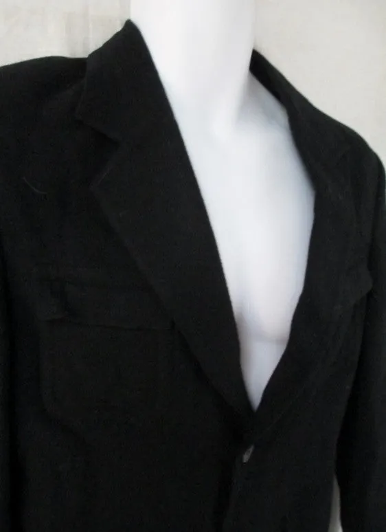 MENS CASHMERE CLASSICS Wool Button Up JACKET Sport Coat BLAZER Black 42 M