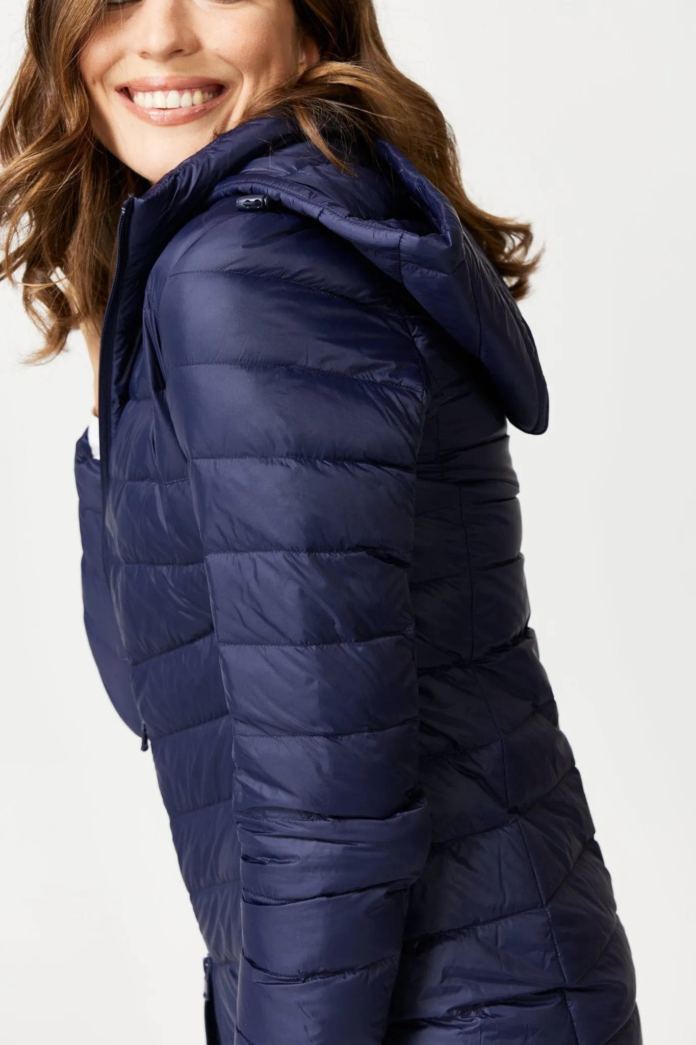 Navy Duck Down Puffer Coat