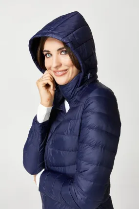 Navy Duck Down Puffer Coat