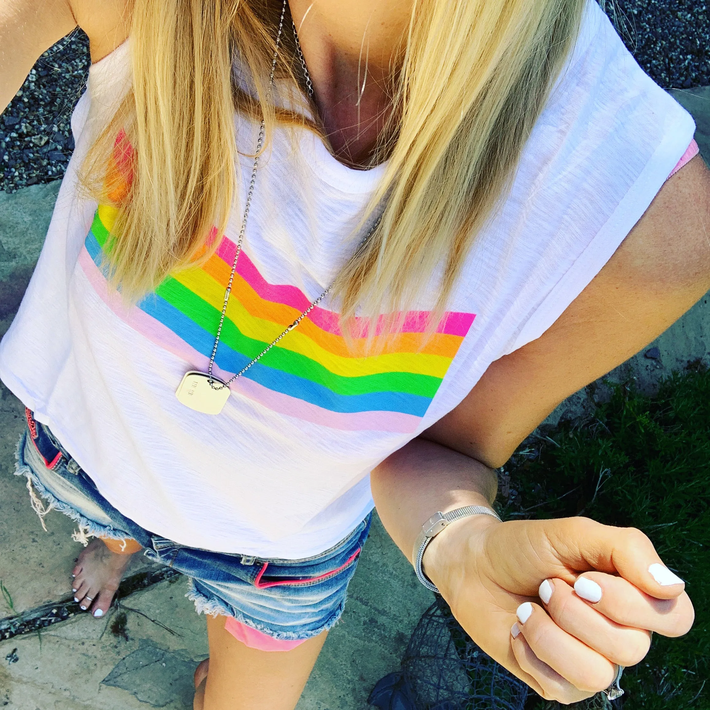 Neon rainbow tank top