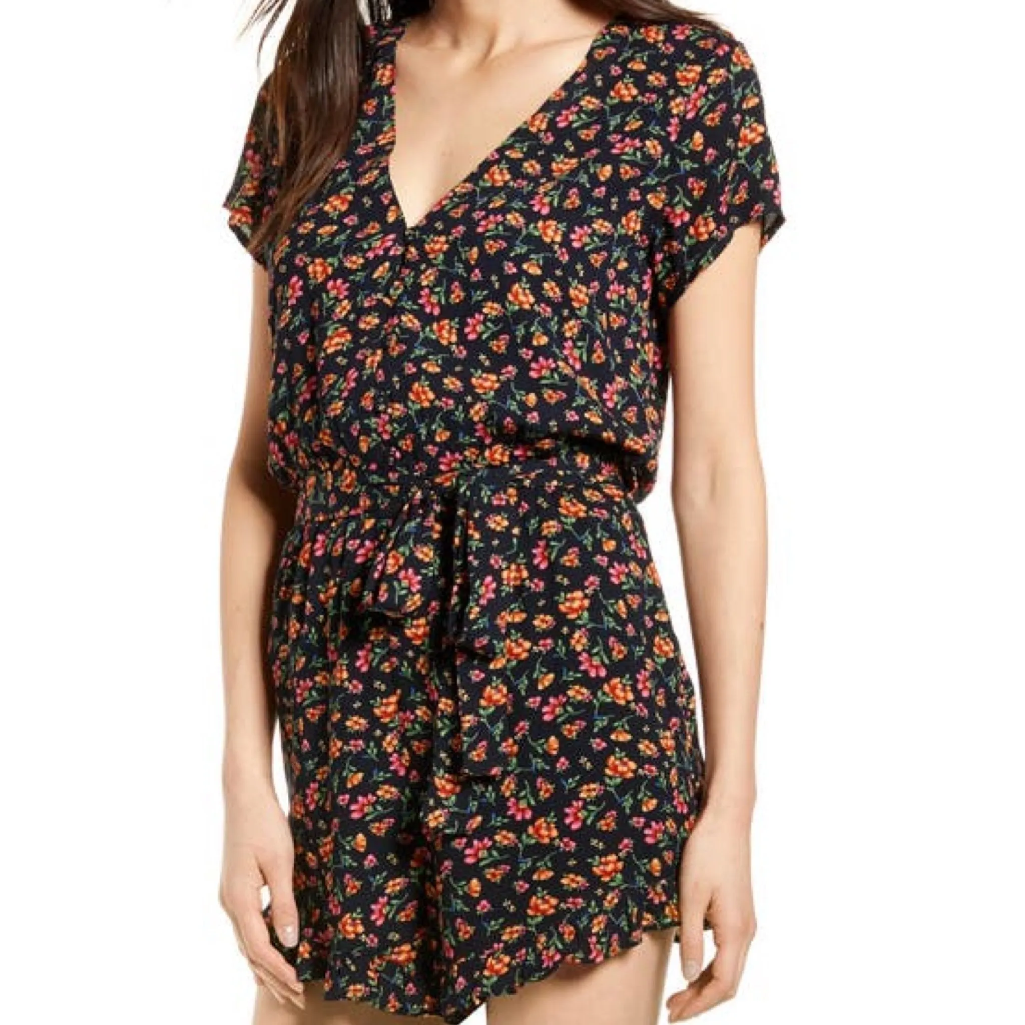 Party Til Dawn Romper - Black Floral.