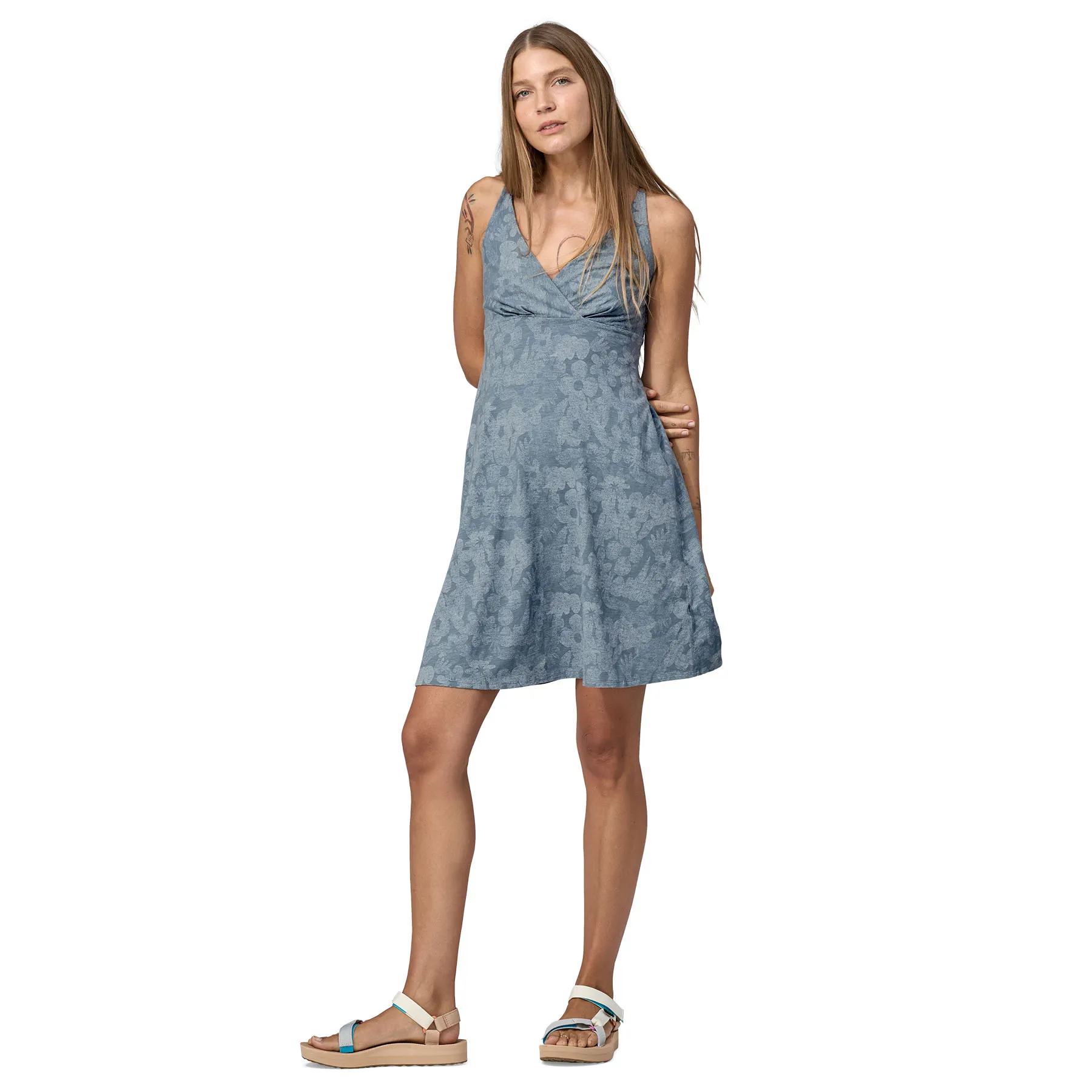 Patagonia Women&#x27;s Amber Dawn Dress Channeling Spring: Light Plume Grey | Buy Patagonia Women&#x27;s Amber Dawn Dress Channeling Spring: Light Plume Grey here | Outnorth