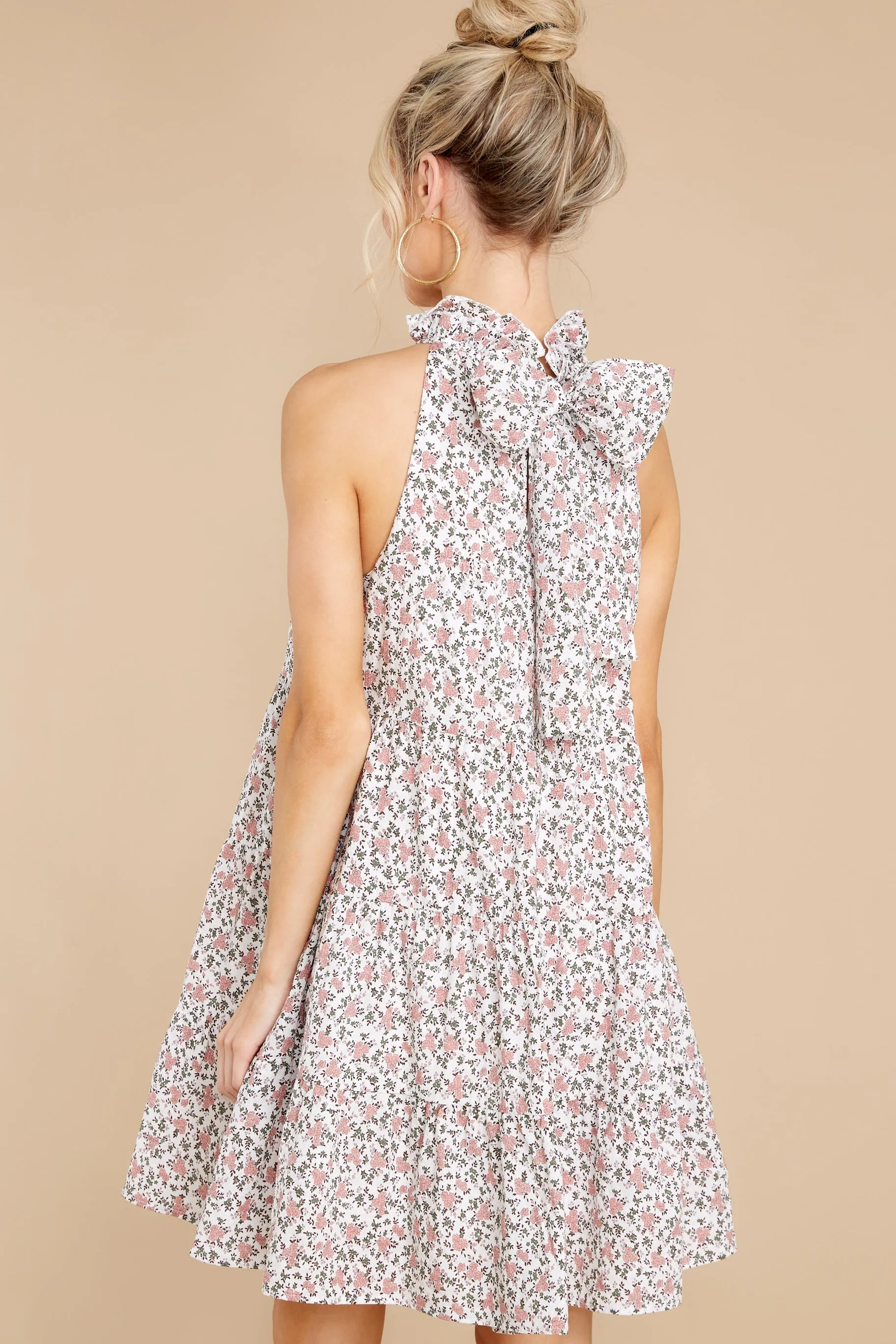 Perennial Millennial Pink Floral Print Dress