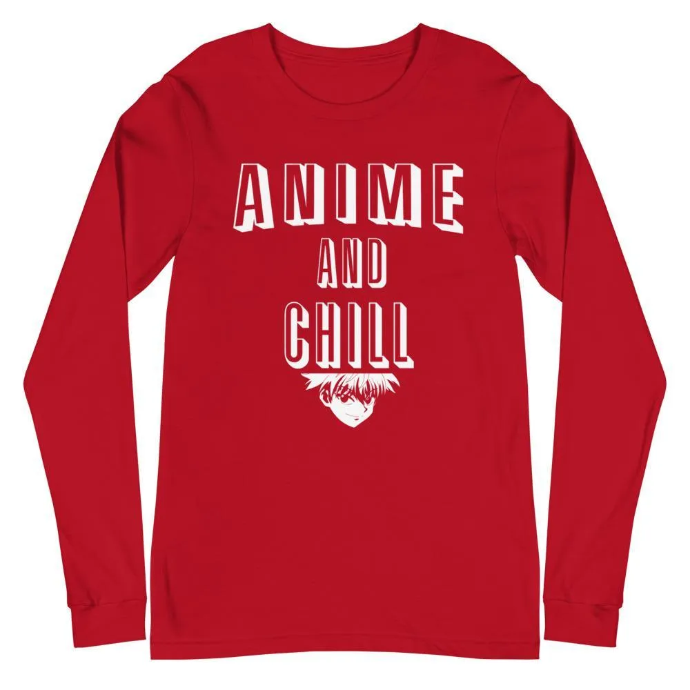 "Anime And Chill" Unisex Long Sleeve Tee