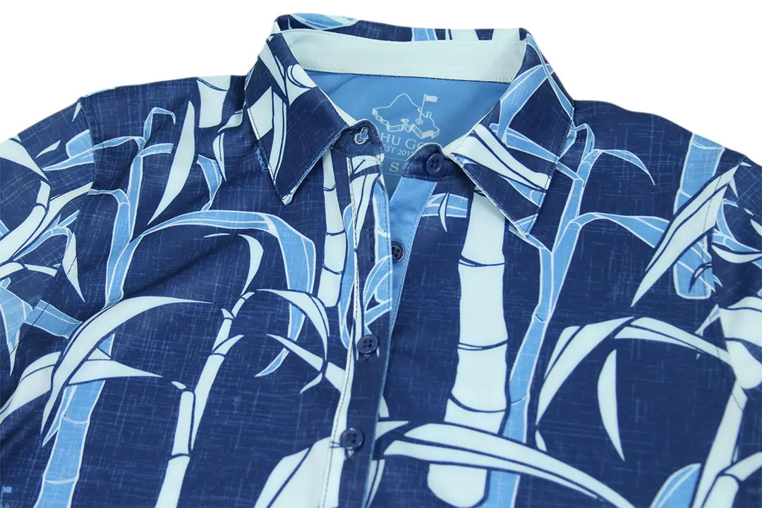 "Sugarcane Indigo Fields"- OGA Women's Polo - Indigo Blue