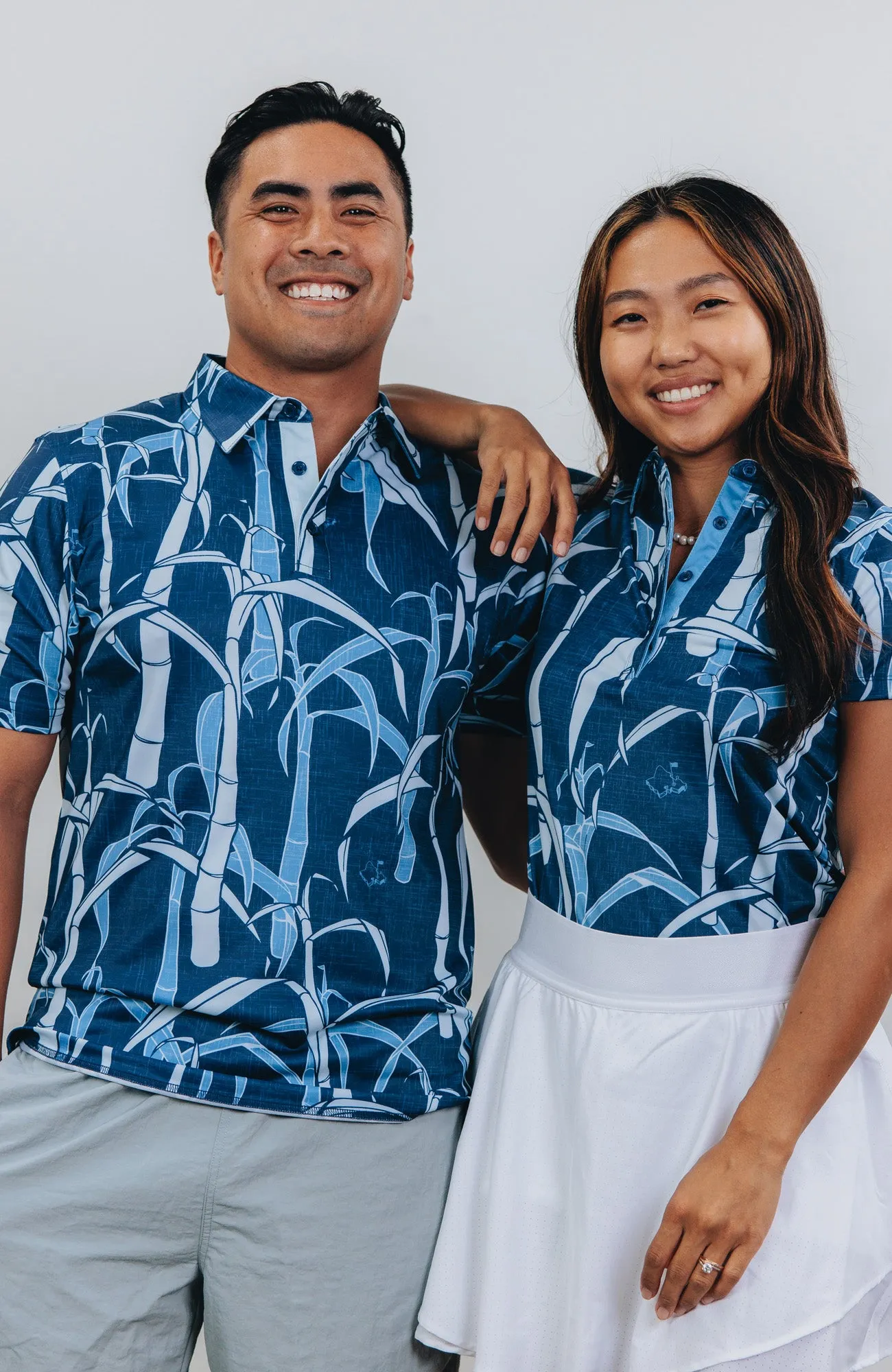 "Sugarcane Indigo Fields"- OGA Women's Polo - Indigo Blue