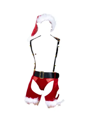 Roma Costume 4 PC Pandemic Men's Naughty St. Nick Costume Red/Black