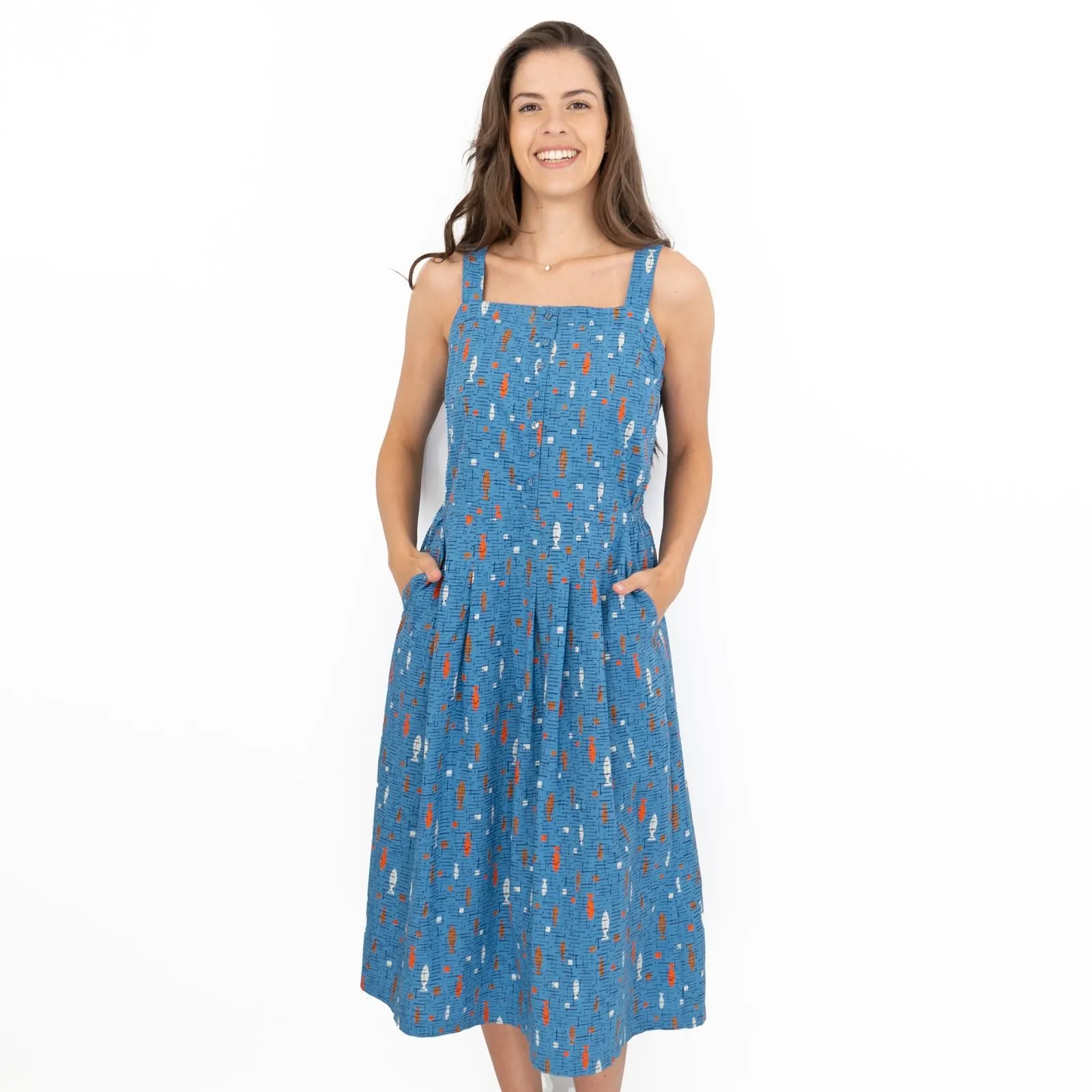 Seasalt Valley Roam Blue Boat Sleeveless Summer Dress