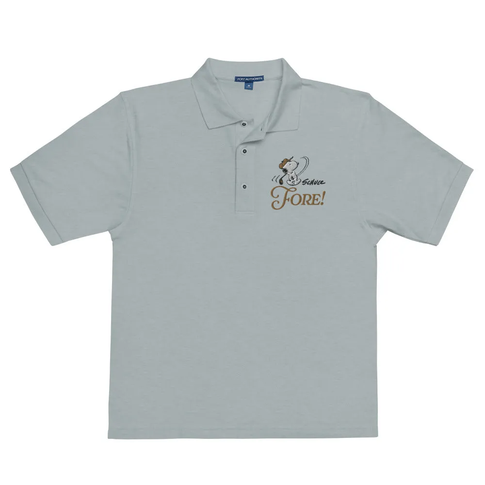 Snoopy Fore Embroidered Polo Shirt