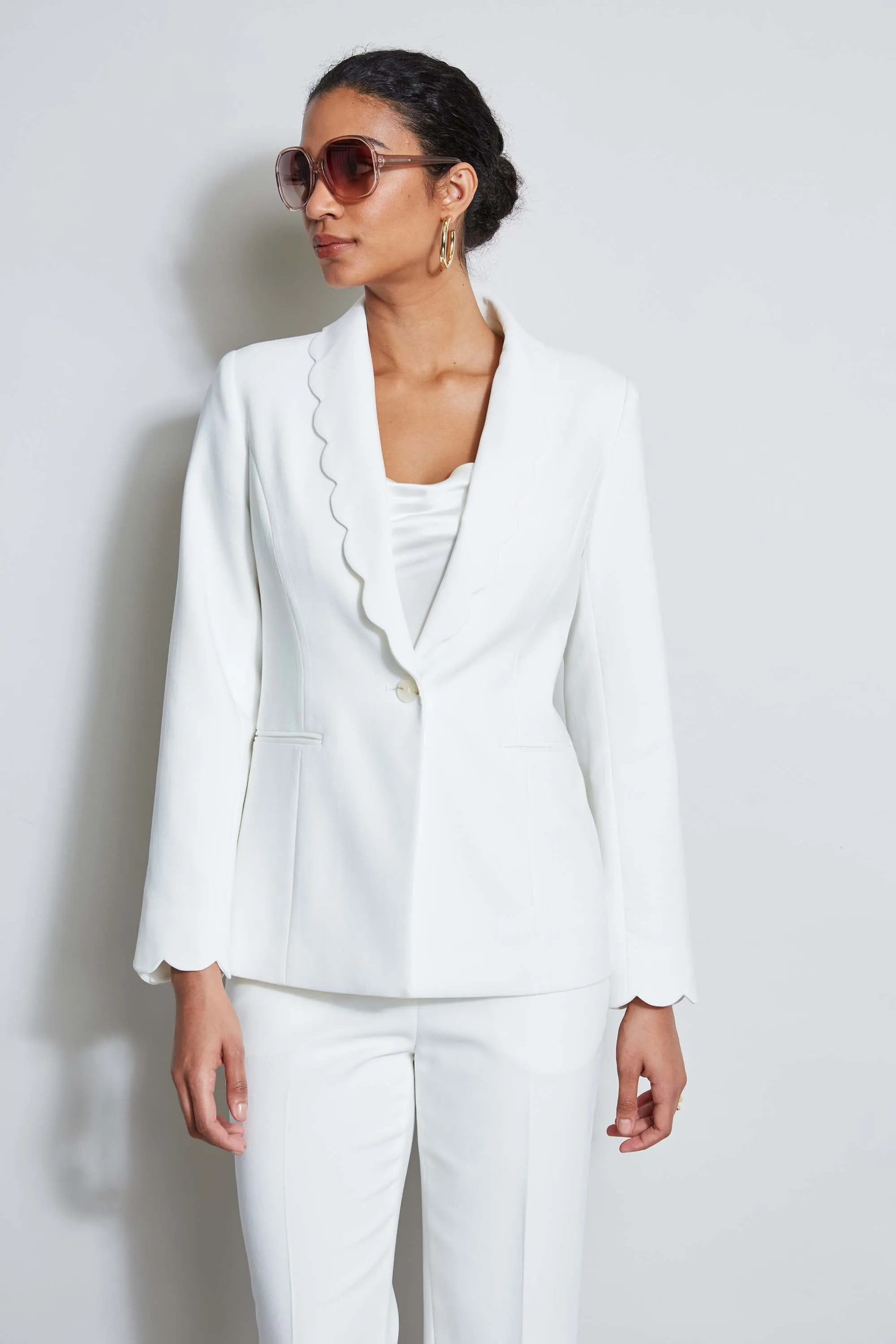 T-Tahari Scallop Blazer