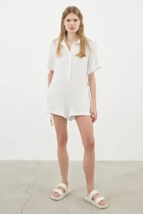 The Handloom Mia Romper White