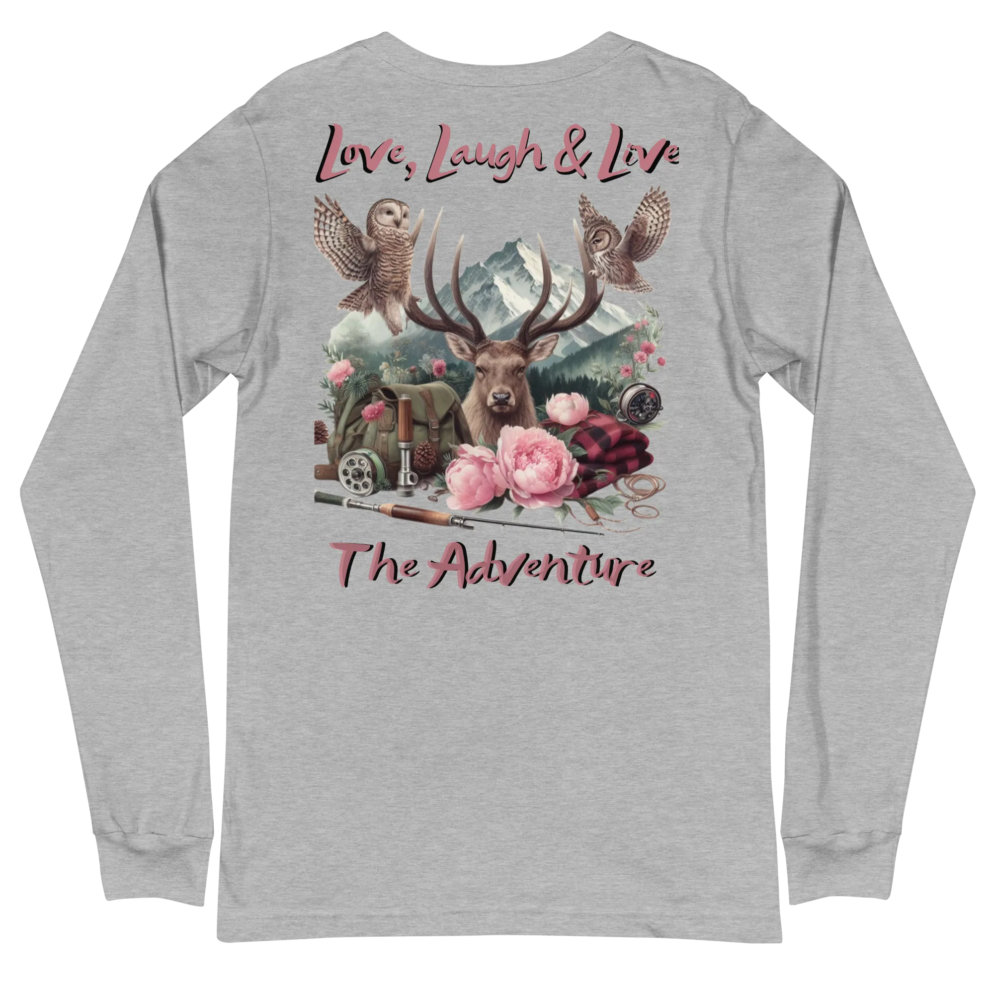 Unisex Long Sleeve Tee Exclusive Love Life Live Outdoors MRRL&O Print Designs