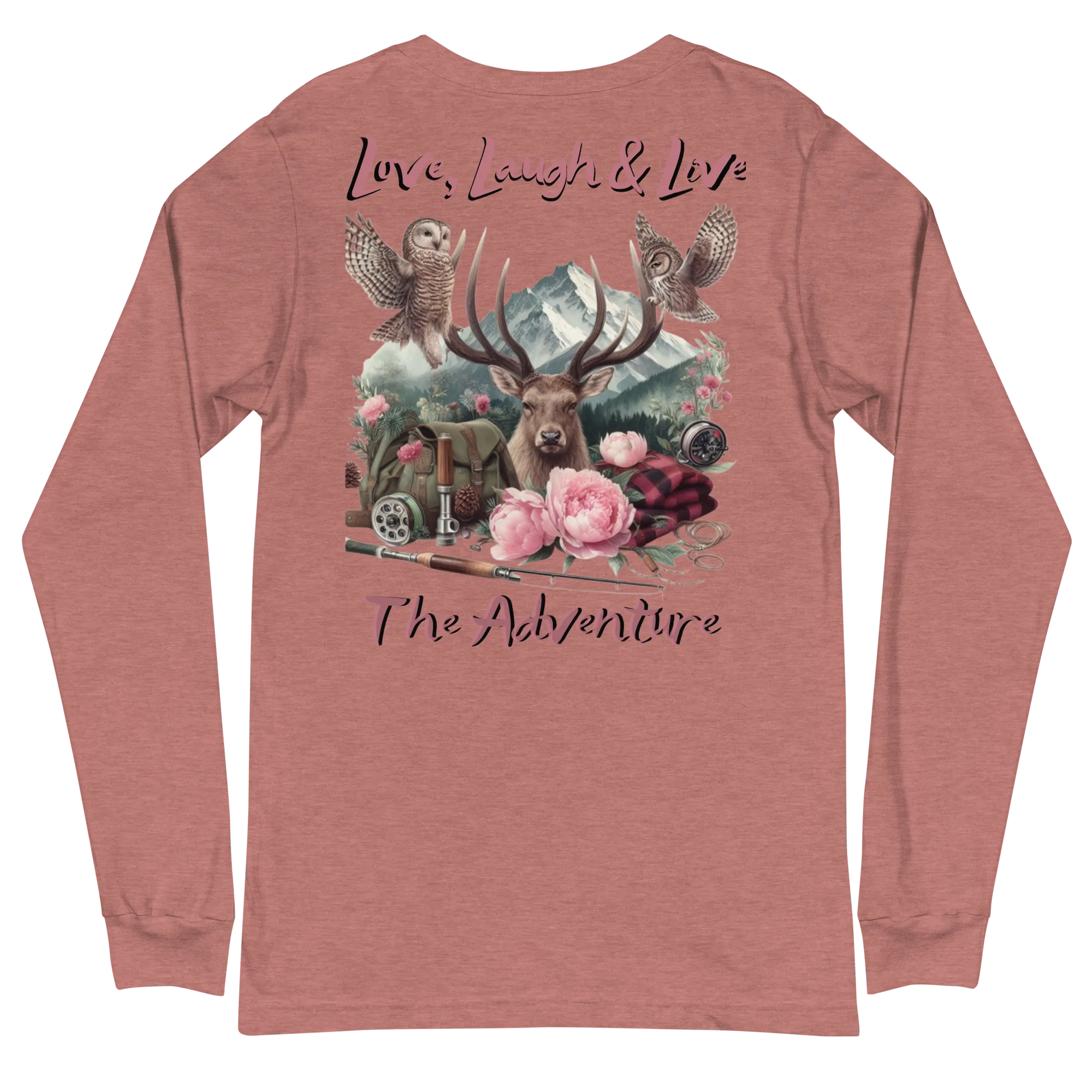 Unisex Long Sleeve Tee Exclusive Love Life Live Outdoors MRRL&O Print Designs