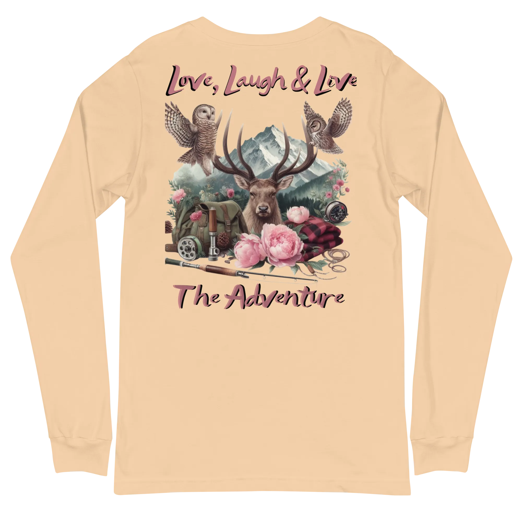 Unisex Long Sleeve Tee Exclusive Love Life Live Outdoors MRRL&O Print Designs