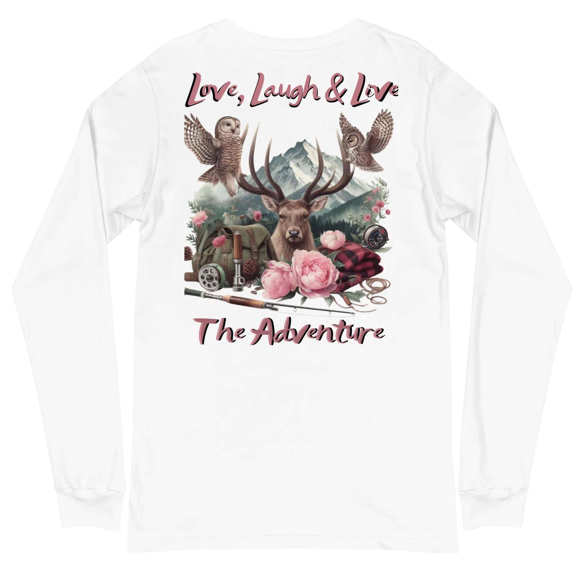 Unisex Long Sleeve Tee Exclusive Love Life Live Outdoors MRRL&O Print Designs