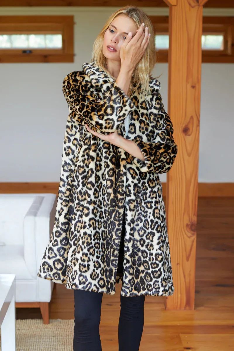 Vegan Leopard Fur Coat